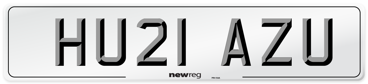 HU21 AZU Number Plate from New Reg
